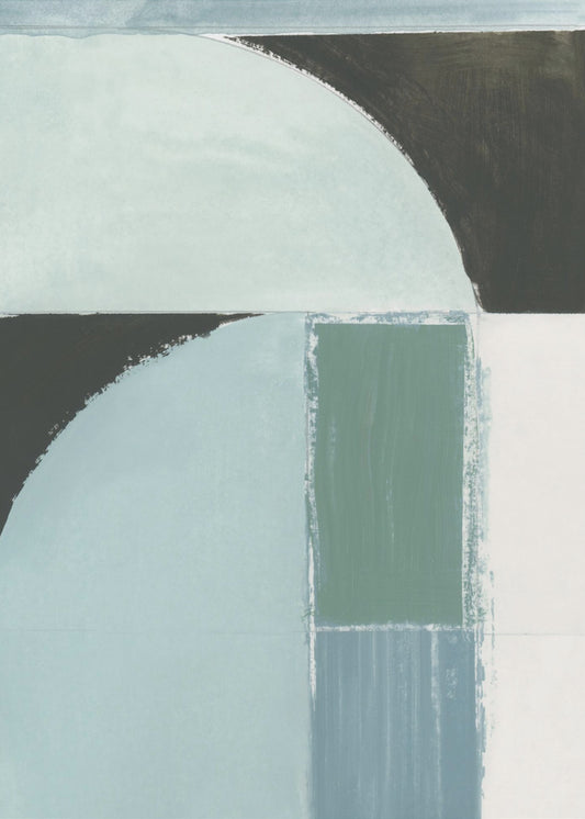 Abstract Blue Shapes No1 Print | Poster