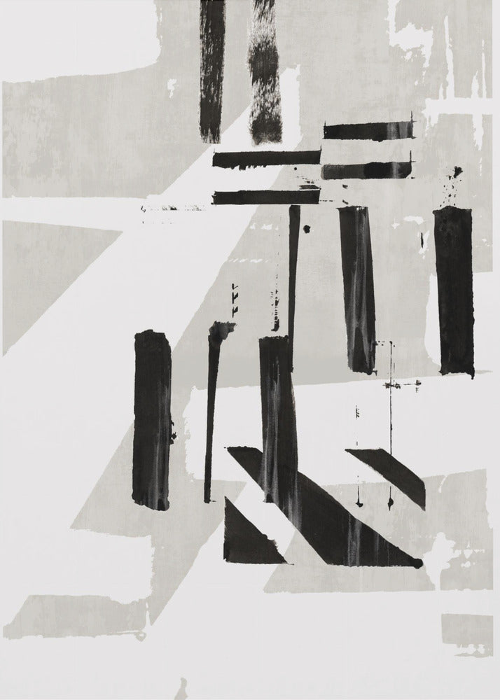 Grey &amp; Black Art Print No 1 | Canvas