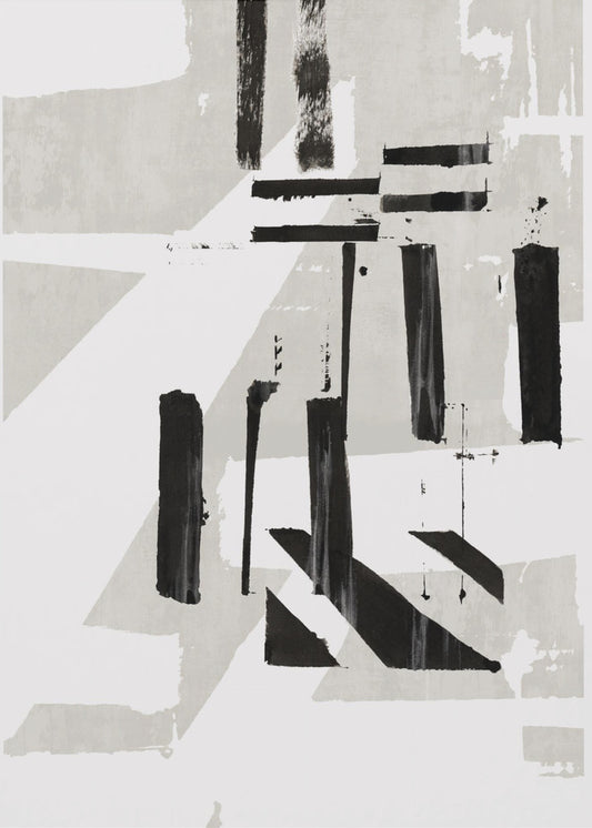 Grey &amp; Black Art Print No 1 | Canvas