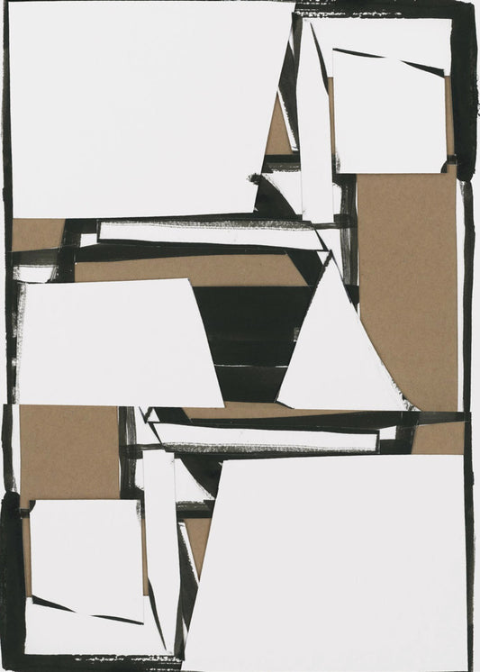 Black and Tan Brown Abstract Art Print | Canvas