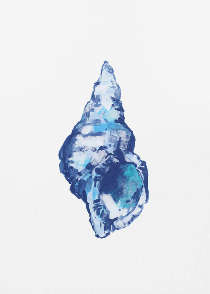 Blue Seashell On White Background No 2 | Canvas