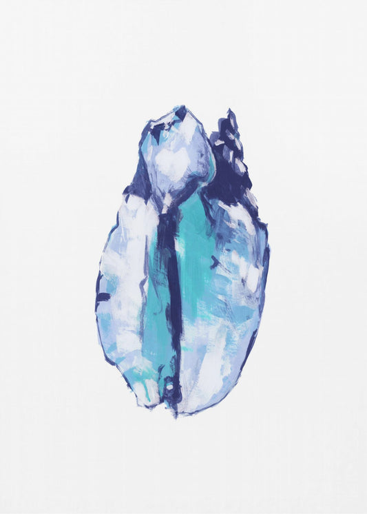 Blue Seashell On White Background No5 | Poster