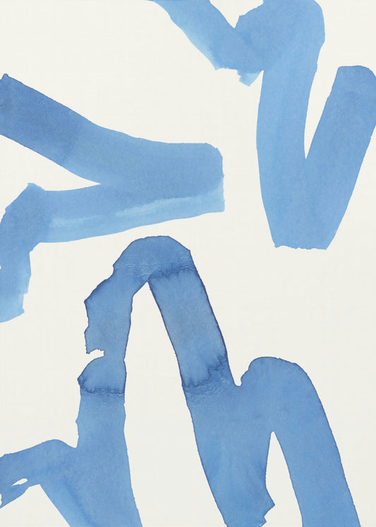 Abstract Blue Brushstrokes Art Print No1 | Canvas