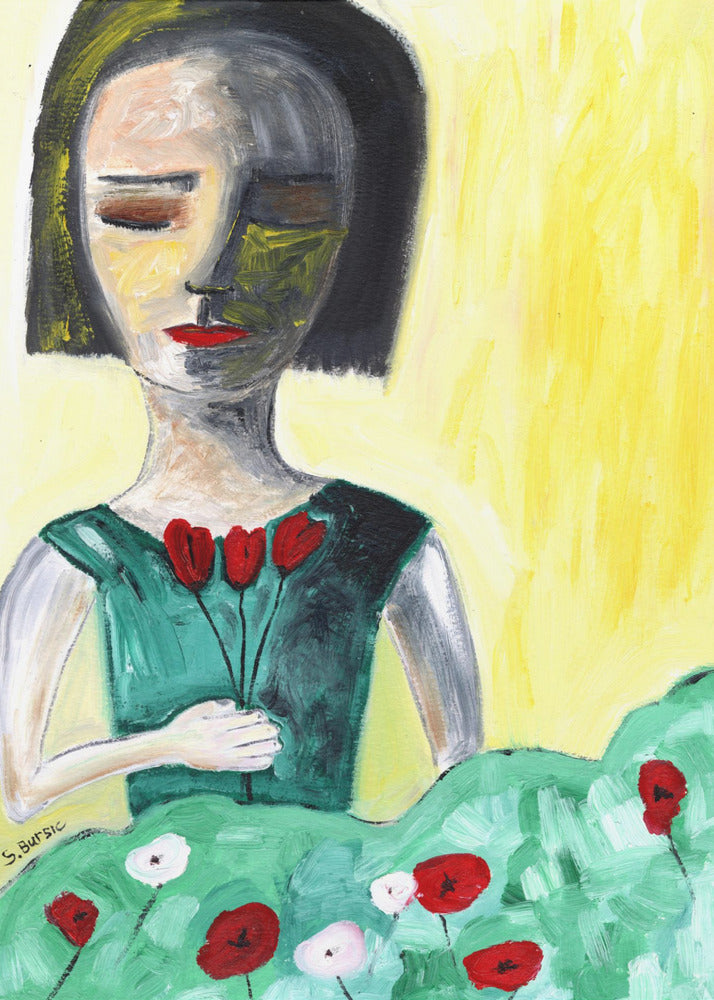 Lady in Garden | Canvas