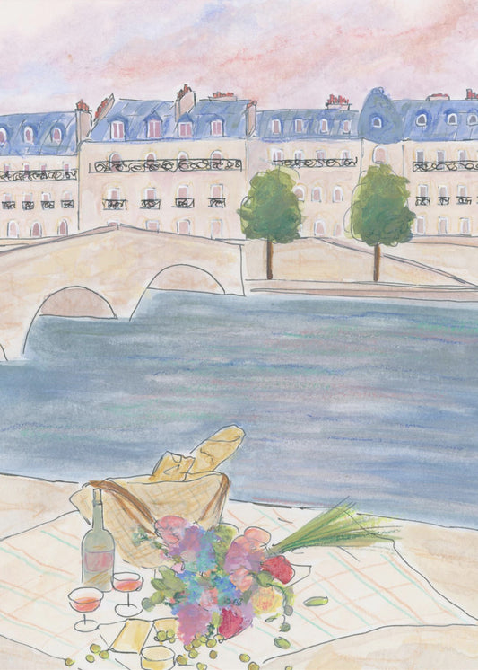 Paris Picnic At the Seine | Canvas