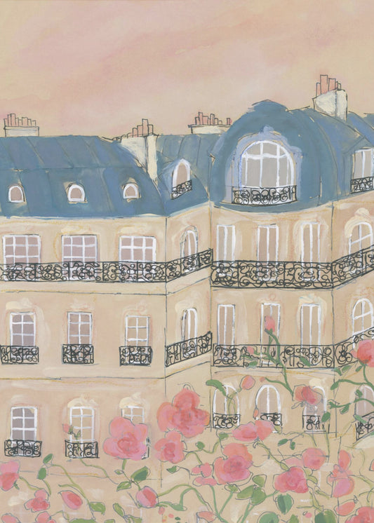 Sunset Over Paris Buildings | Poster