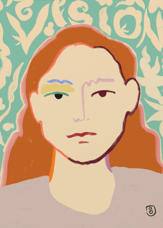 Stylized Face With Earthy Tones | Canvas