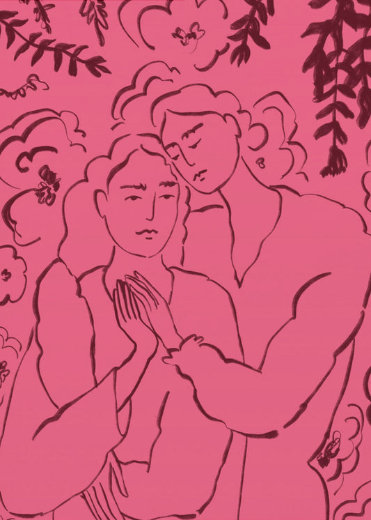 Holding Hands Pink | Poster