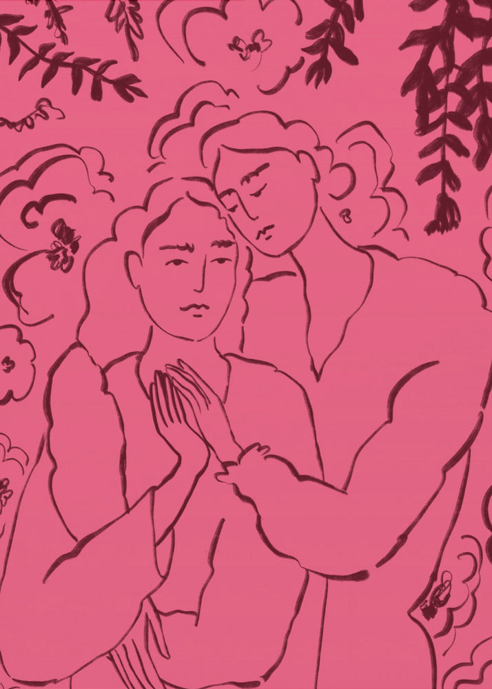 Holding Hands Pink | Canvas