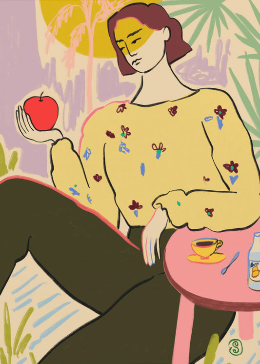 Woman With Apple | Canvas