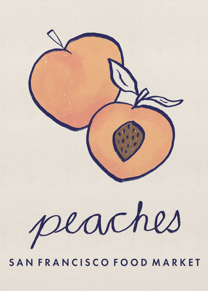 Food Art - Peaches San Francisco Food Market | Poster