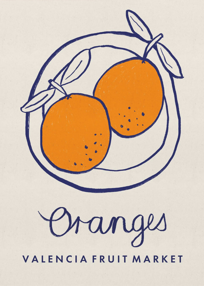 Food Art - Oranges Valencia Fruit Market | Poster