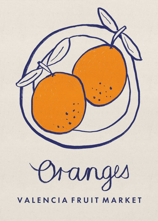 Food Art - Oranges Valencia Fruit Market | Poster