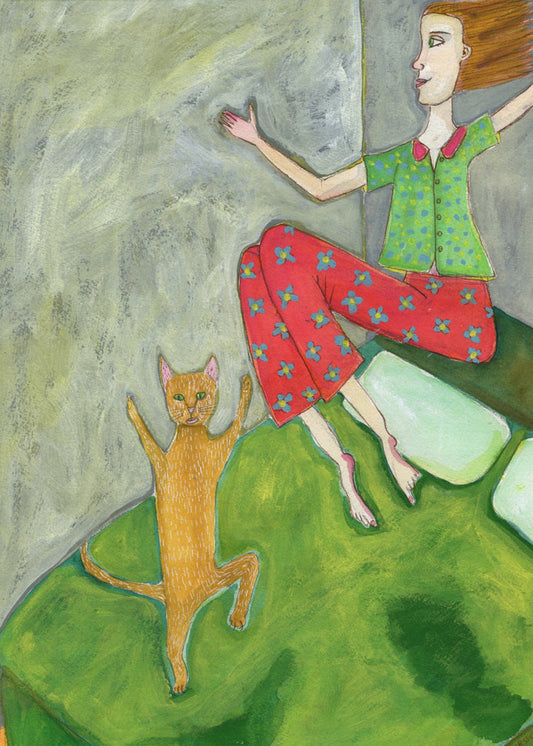 Cat Lover Jumping Joyful | Poster