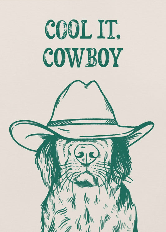 Cool it Cowboy Green | Canvas