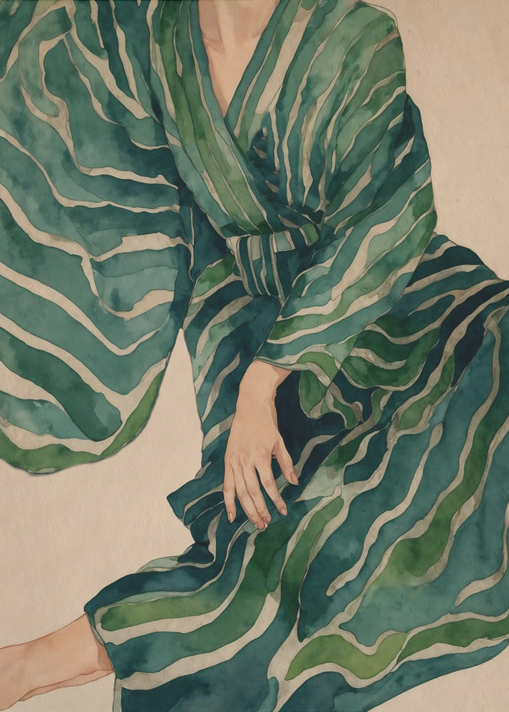 Green Kimono Flow | Poster
