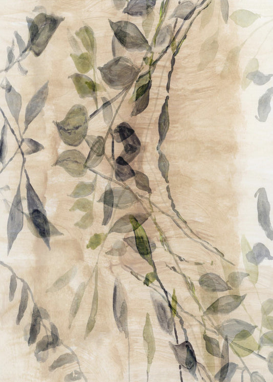 Colour Washed Leaves No3 | Canvas