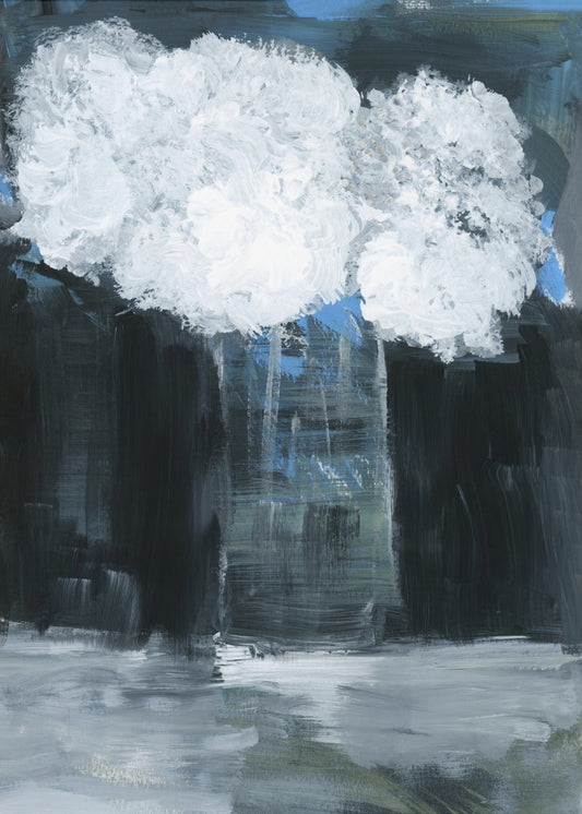 White Snowball Viburnum In Vase On Black Background | Canvas