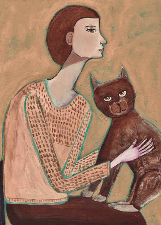 Woman with cat | Poster