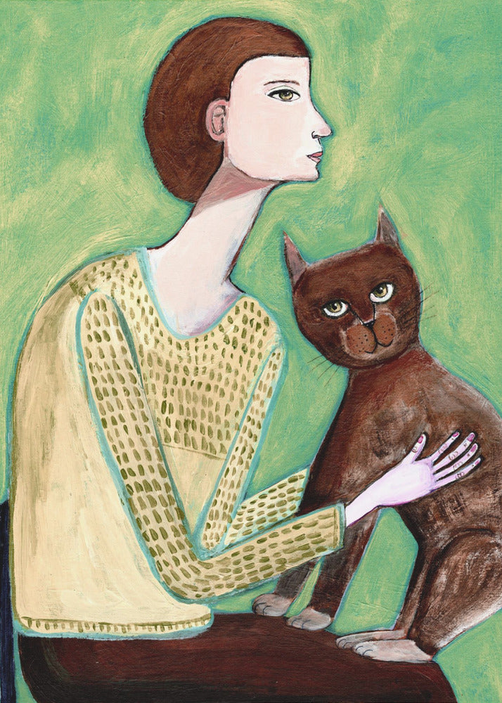 Woman with cat | Poster