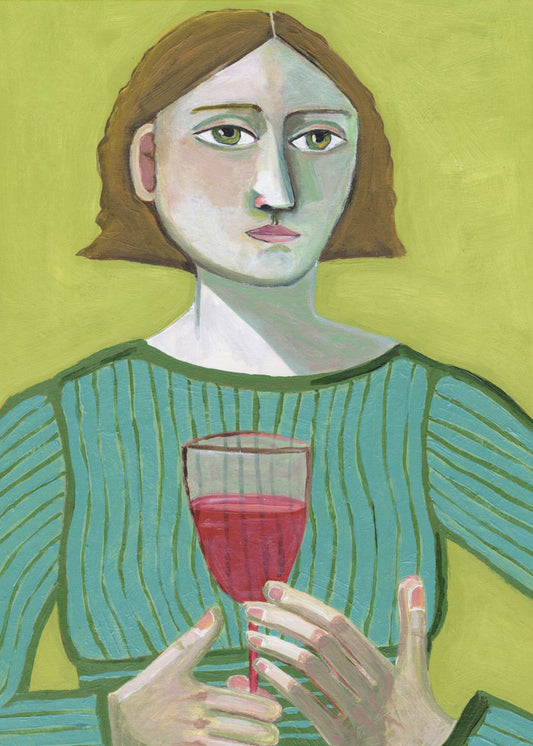 Lady with Red Wine | Poster