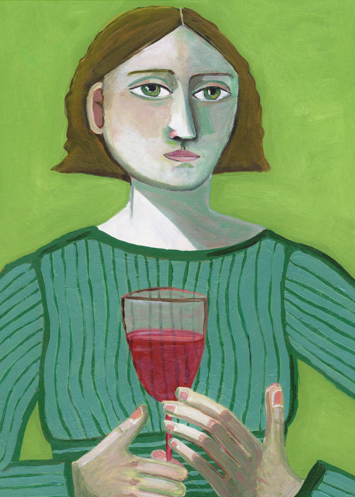 Lady with Red Wine | Poster