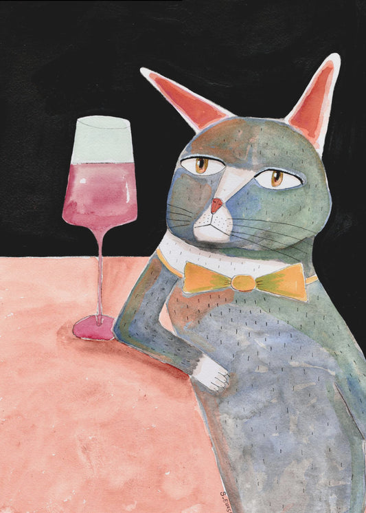 Bar Cat with Bow Tie | Poster