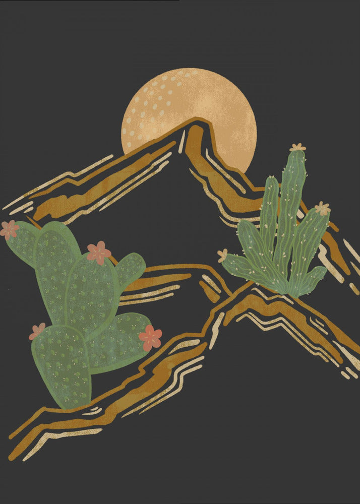 Rocky Mountain and Cactus | Canvas