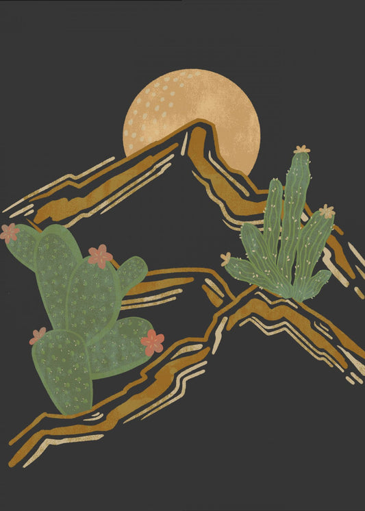 Rocky Mountain and Cactus | Canvas