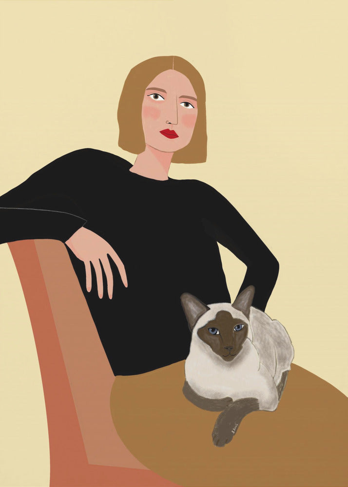 Lady with cat | Canvas