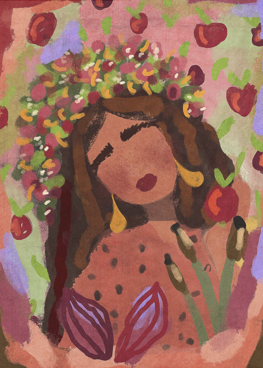 Woman and apples | Canvas