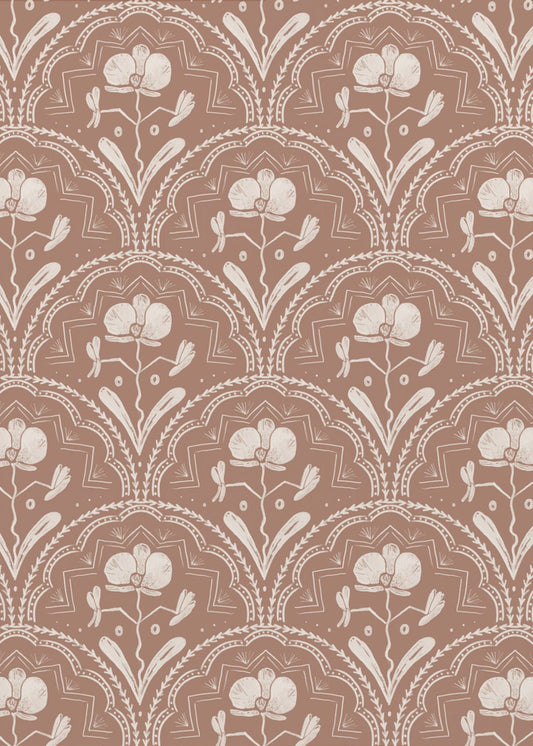 Boho Orchid Tiles Pattern | Poster