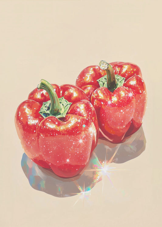 Sparkling Red Bell Peppers | Poster