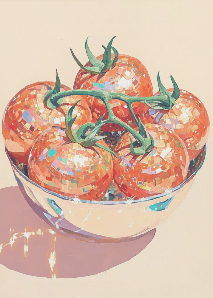 Disco Ball Tomatoes in a Bowl | Poster