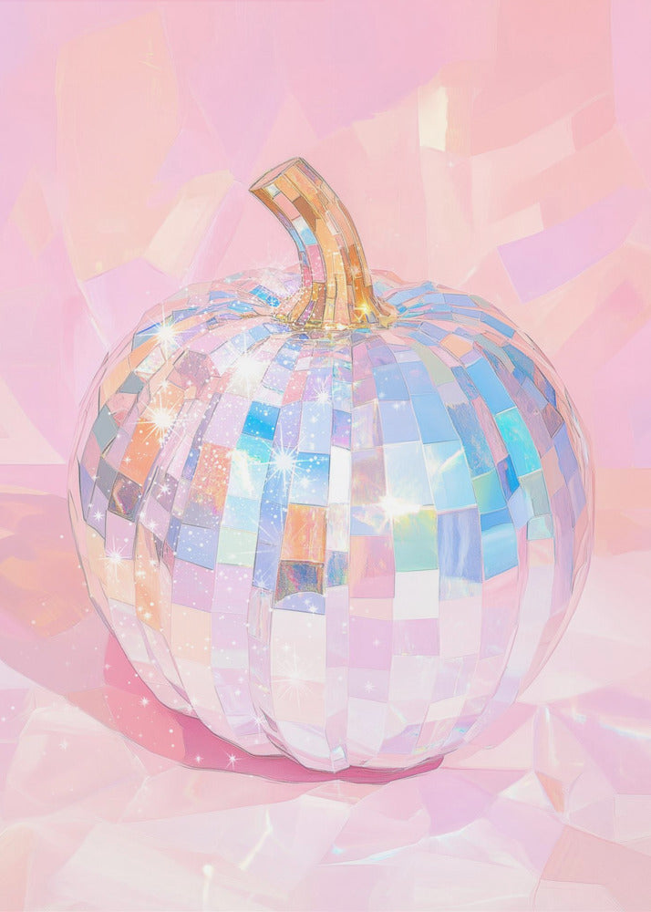 Iridescent Disco Ball Pumpkin | Canvas