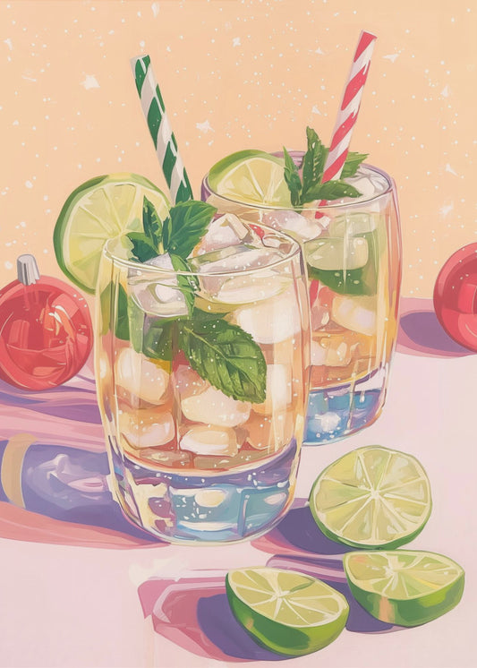 Mojito Summer Cocktails with Lime and Mint | Poster