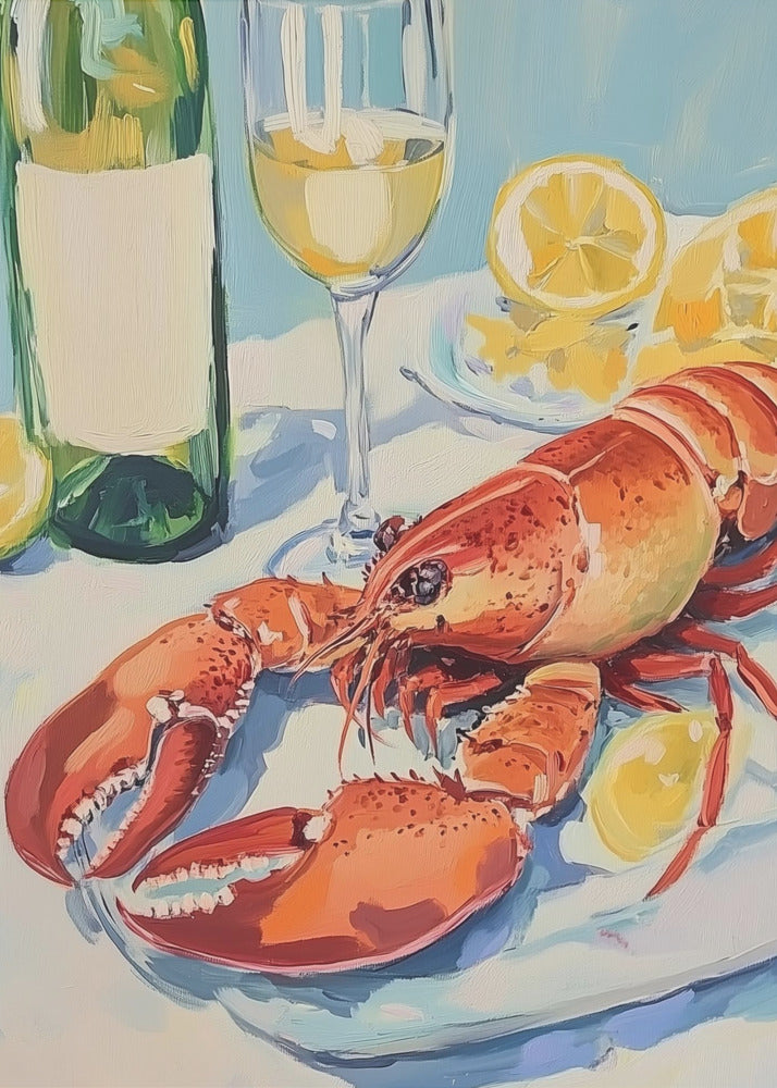 Lobster and Wine Still Life | Poster