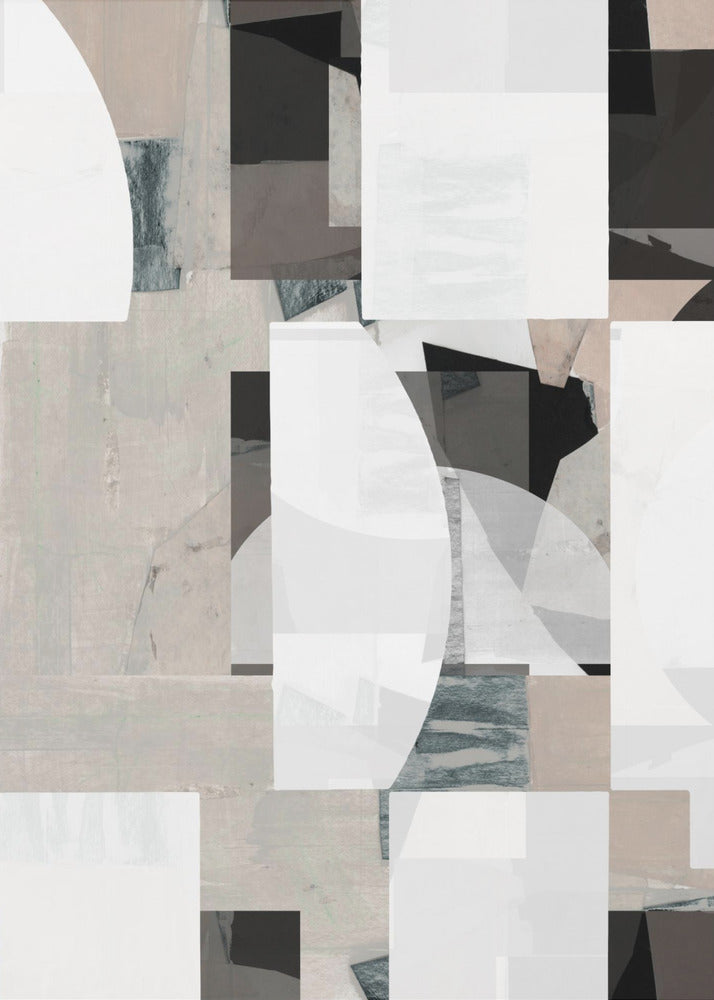 Abstract Mocha Black White Composition No. 1 | Poster