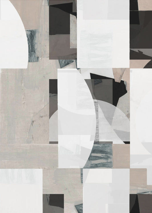 Abstract Mocha Black White Composition No. 1 | Poster