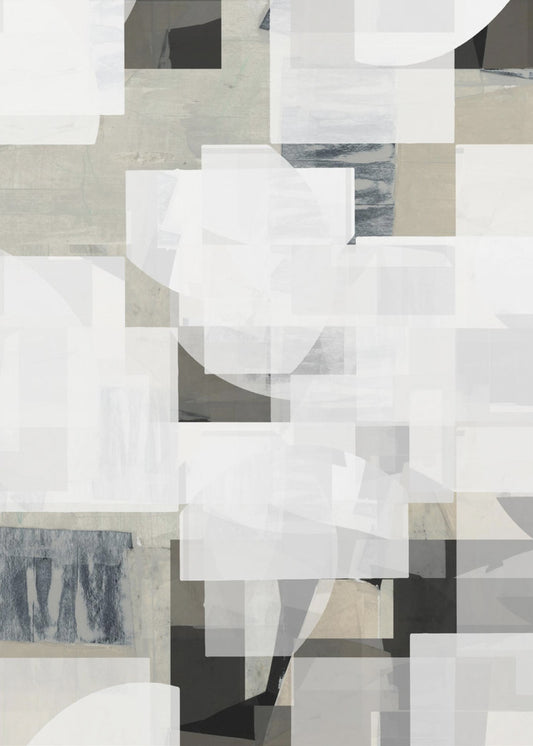 Abstract Mocha Black White Composition No. 3 | Canvas