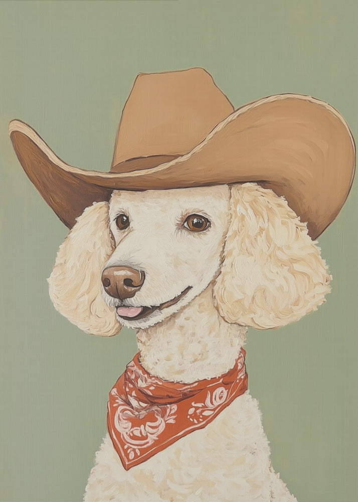 Cowboy Poodle Dog | Canvas