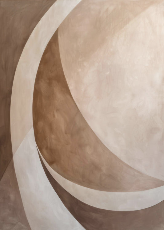 Abstract Art Beige Brown Geo Abstract | Canvas