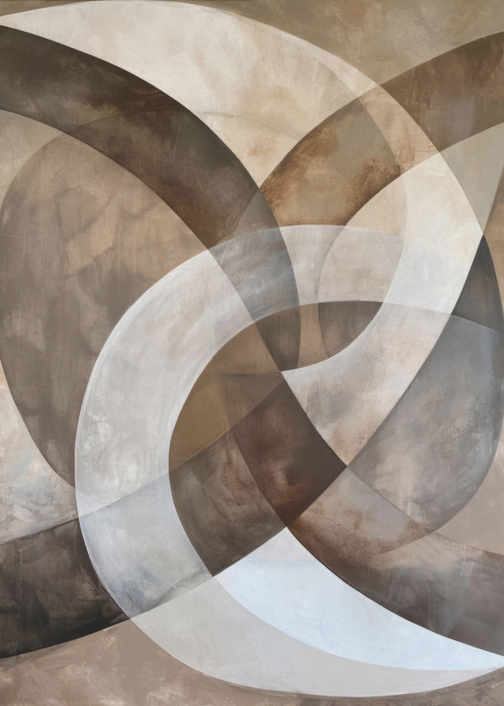 Abstract Art Beige Brown Geo Abstract | Poster