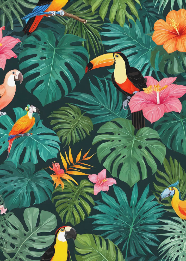 Tropical Paradise Jungle Pattern | Canvas