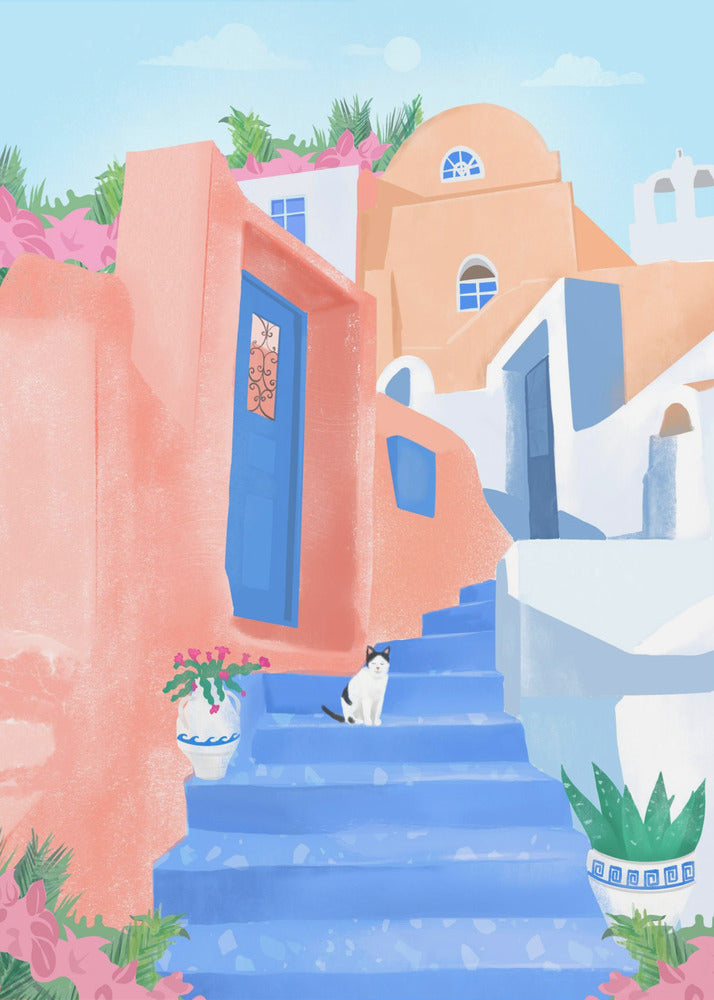 Santorini Street | Canvas