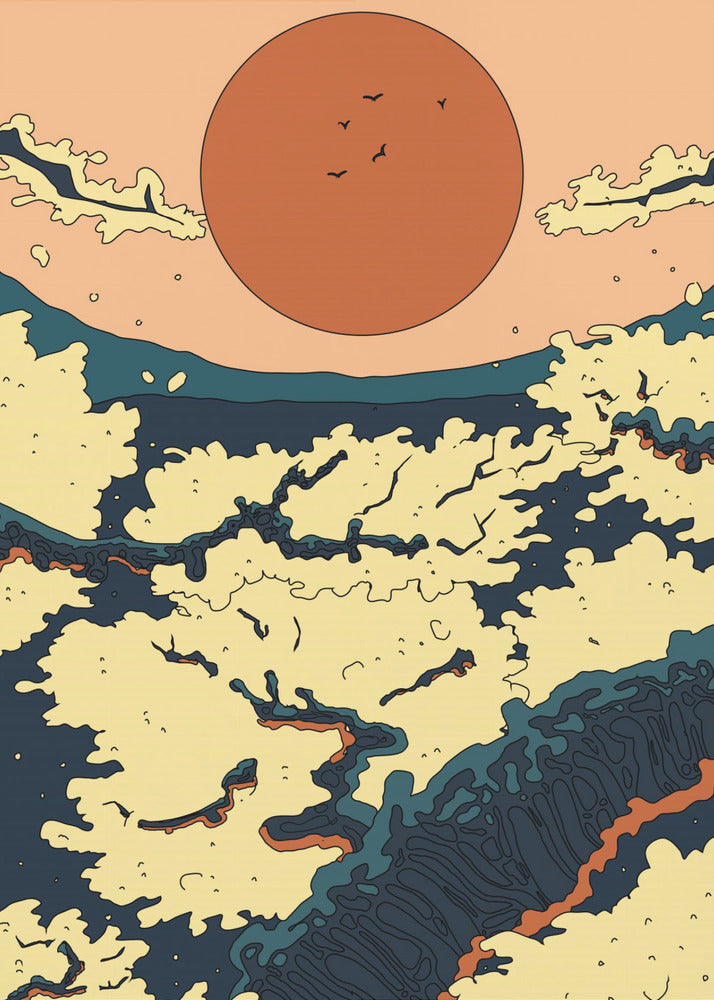 Abstract Japanese Sunset | Poster