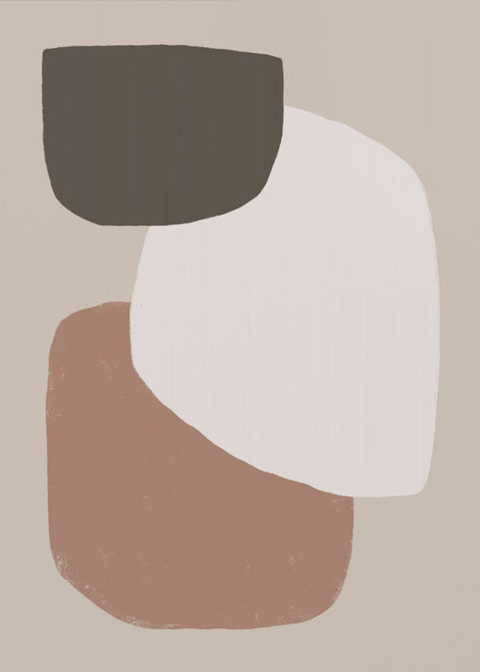 Minimalist Organic Shapes in Earthy Tones | Poster