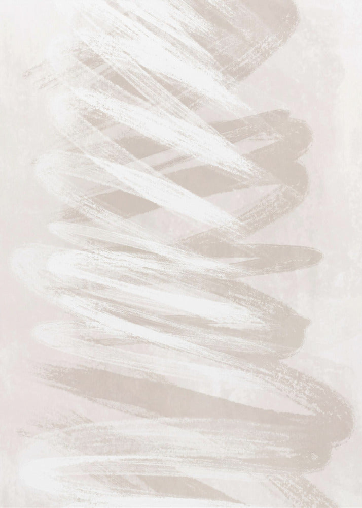 Abstract Art With Beige Waves | Poster