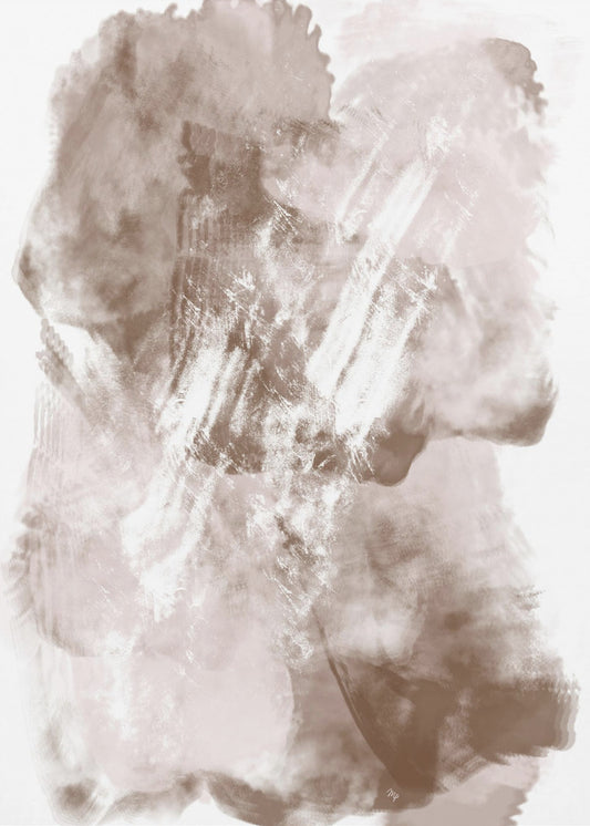 Abstract Artwork With Soft Beige And Brown Tones | Poster