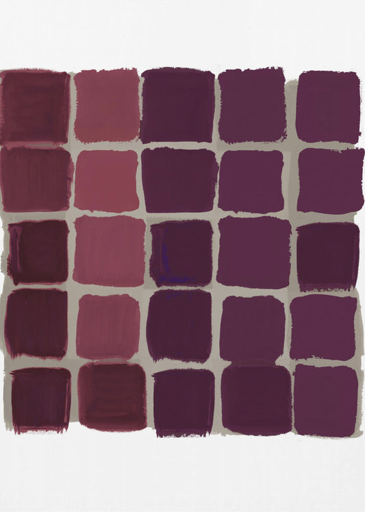 Red Checkered Square Print | Poster